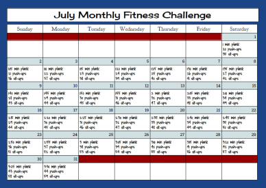 julymonthly fitness challenge